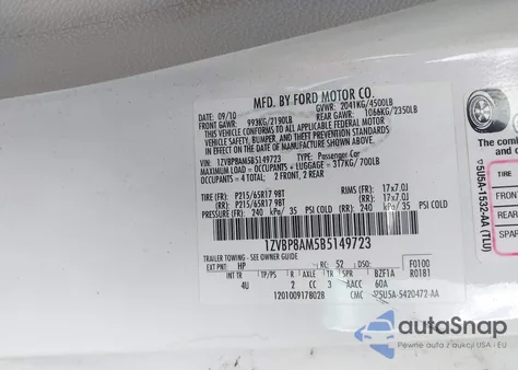 2011 Ford Mustang V6 Premium z USA, uszkodzony, nr VIN 1ZVBP8AM5B5149723